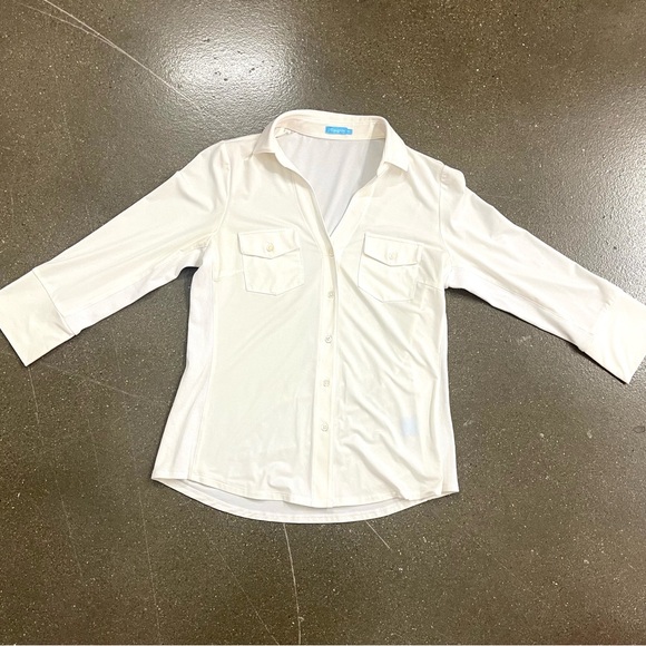 J.Mclaughlin Women’s Cream Brynn Lyford Jersey Shirt XS - Picture 6 of 10